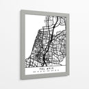 Tel Aviv - Mapas negros 87 - Emiliano Deificus | Cuadro decorativo de Canvas Lab