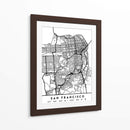 San Francisco - Mapas negros 75 - Emiliano Deificus | Cuadro decorativo de Canvas Lab