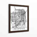 San Francisco - Mapas negros 75 - Emiliano Deificus | Cuadro decorativo de Canvas Lab