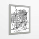 San Francisco - Mapas negros 75 - Emiliano Deificus | Cuadro decorativo de Canvas Lab
