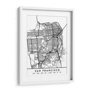 San Francisco - Mapas negros 75 - Emiliano Deificus | Cuadro decorativo de Canvas Lab