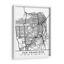 San Francisco - Mapas negros 75 - Emiliano Deificus | Cuadro decorativo de Canvas Lab