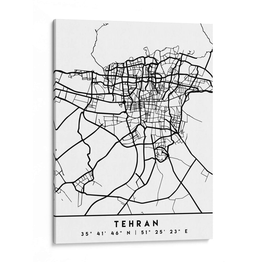Tehran - Mapas negros 86 - Emiliano Deificus | Cuadro decorativo de Canvas Lab