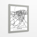 Tehran - Mapas negros 86 - Emiliano Deificus | Cuadro decorativo de Canvas Lab