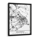 Shanghai - Mapas negros 80 - Emiliano Deificus | Cuadro decorativo de Canvas Lab