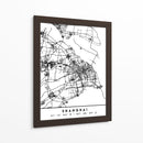 Shanghai - Mapas negros 80 - Emiliano Deificus | Cuadro decorativo de Canvas Lab