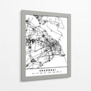 Shanghai - Mapas negros 80 - Emiliano Deificus | Cuadro decorativo de Canvas Lab