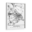 Shanghai - Mapas negros 80 - Emiliano Deificus | Cuadro decorativo de Canvas Lab