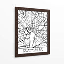 Washington, D.C. - Mapas negros 93 - Emiliano Deificus | Cuadro decorativo de Canvas Lab