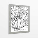 Washington, D.C. - Mapas negros 93 - Emiliano Deificus | Cuadro decorativo de Canvas Lab