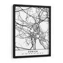 Zürich - Mapas negros 95 - Emiliano Deificus | Cuadro decorativo de Canvas Lab
