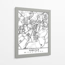 Yerevan - Mapas negros 94 - Emiliano Deificus | Cuadro decorativo de Canvas Lab