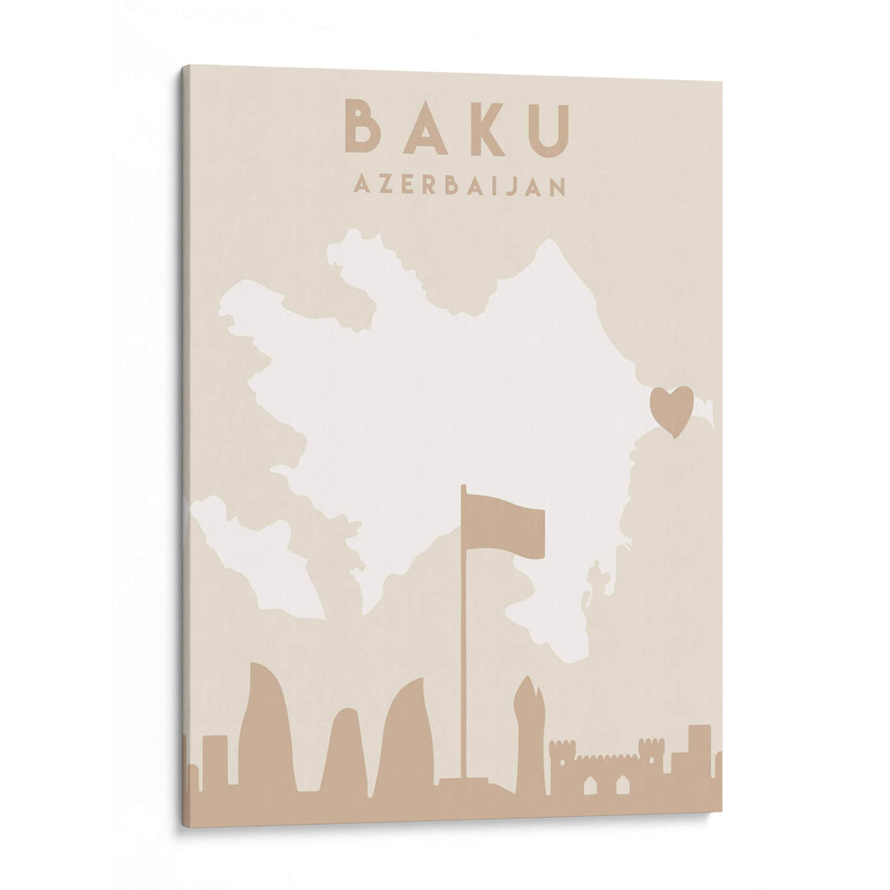 Baku - Mapas del corazón de la ciudad 06 - Emiliano Deificus | Cuadro decorativo de Canvas Lab