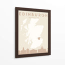 Edinburgh - Mapas del corazón de la ciudad 29 - Emiliano Deificus | Cuadro decorativo de Canvas Lab