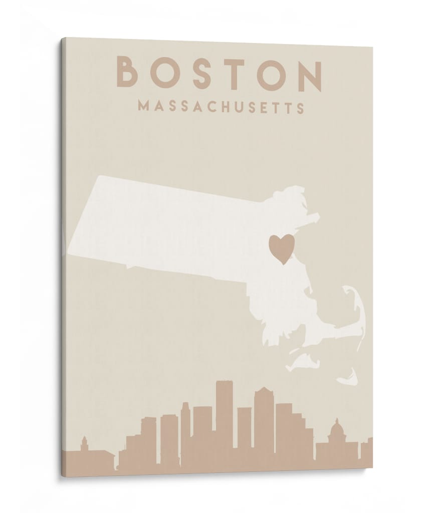 Boston - Mapas del corazón de la ciudad 16 - Emiliano Deificus | Cuadro decorativo de Canvas Lab