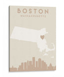 Boston - Mapas del corazón de la ciudad 16 - Emiliano Deificus | Cuadro decorativo de Canvas Lab