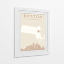 Boston - Mapas del corazón de la ciudad 16 - Emiliano Deificus | Cuadro decorativo de Canvas Lab