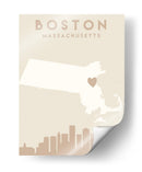 Boston - Mapas del corazón de la ciudad 16 - Emiliano Deificus | Cuadro decorativo de Canvas Lab