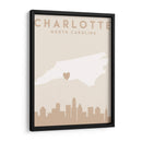 Charlotte - Mapas del corazón de la ciudad 20 - Emiliano Deificus | Cuadro decorativo de Canvas Lab