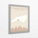 Charlotte - Mapas del corazón de la ciudad 20 - Emiliano Deificus | Cuadro decorativo de Canvas Lab