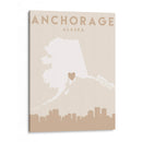 Anchorage - Mapas del corazón de la ciudad 04 - Emiliano Deificus | Cuadro decorativo de Canvas Lab