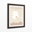 Anchorage - Mapas del corazón de la ciudad 04 - Emiliano Deificus | Cuadro decorativo de Canvas Lab