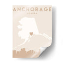 Anchorage - Mapas del corazón de la ciudad 04 - Emiliano Deificus | Cuadro decorativo de Canvas Lab