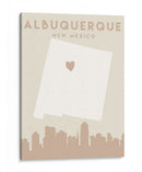 Albuquerque - Mapas del corazón de la ciudad 02 - Emiliano Deificus | Cuadro decorativo de Canvas Lab
