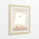 Albuquerque - Mapas del corazón de la ciudad 02 - Emiliano Deificus | Cuadro decorativo de Canvas Lab