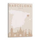 Barcelona - Mapas del corazón de la ciudad 09 - Emiliano Deificus | Cuadro decorativo de Canvas Lab