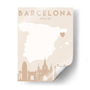 Barcelona - Mapas del corazón de la ciudad 09 - Emiliano Deificus | Cuadro decorativo de Canvas Lab