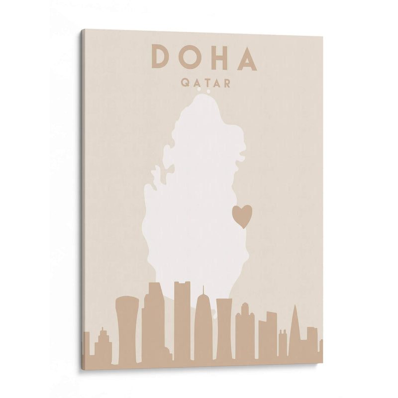 Doha - Mapas del corazón de la ciudad 26 - Emiliano Deificus | Cuadro decorativo de Canvas Lab