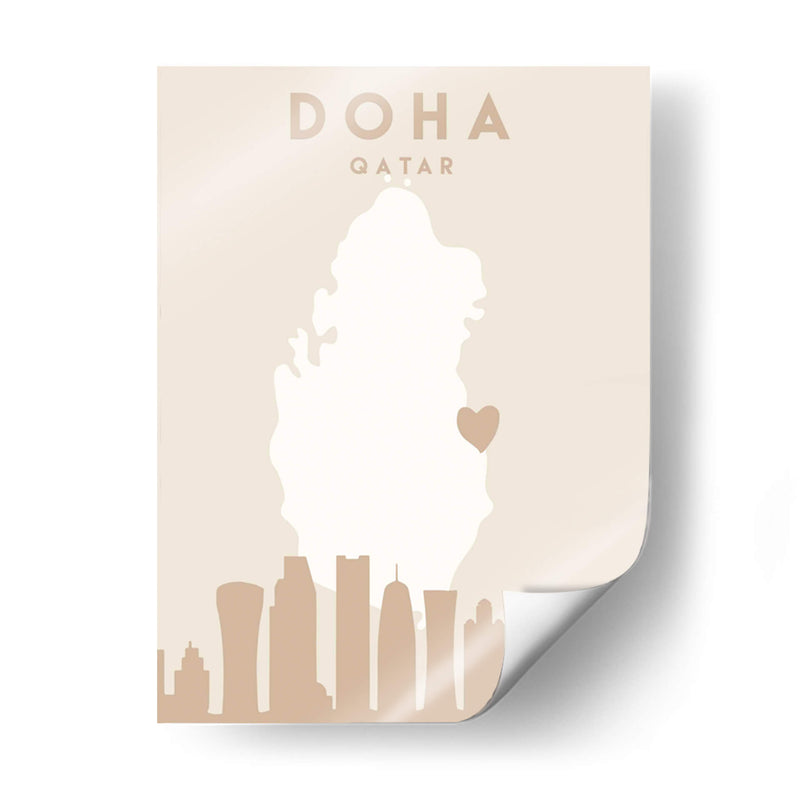 Doha - Mapas del corazón de la ciudad 26 - Emiliano Deificus | Cuadro decorativo de Canvas Lab