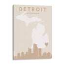 Detroit - Mapas del corazón de la ciudad 25 - Emiliano Deificus | Cuadro decorativo de Canvas Lab