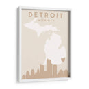 Detroit - Mapas del corazón de la ciudad 25 - Emiliano Deificus | Cuadro decorativo de Canvas Lab