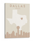 Dallas - Mapas del corazón de la ciudad 24 - Emiliano Deificus | Cuadro decorativo de Canvas Lab