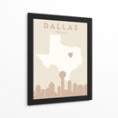 Dallas - Mapas del corazón de la ciudad 24 - Emiliano Deificus | Cuadro decorativo de Canvas Lab