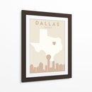 Dallas - Mapas del corazón de la ciudad 24 - Emiliano Deificus | Cuadro decorativo de Canvas Lab