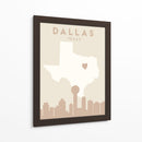 Dallas - Mapas del corazón de la ciudad 24 - Emiliano Deificus | Cuadro decorativo de Canvas Lab