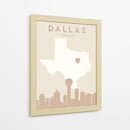 Dallas - Mapas del corazón de la ciudad 24 - Emiliano Deificus | Cuadro decorativo de Canvas Lab