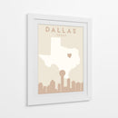 Dallas - Mapas del corazón de la ciudad 24 - Emiliano Deificus | Cuadro decorativo de Canvas Lab