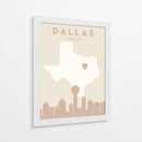 Dallas - Mapas del corazón de la ciudad 24 - Emiliano Deificus | Cuadro decorativo de Canvas Lab
