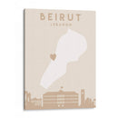 Beirut - Mapas del corazón de la ciudad 11 - Emiliano Deificus | Cuadro decorativo de Canvas Lab