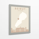 Beirut - Mapas del corazón de la ciudad 11 - Emiliano Deificus | Cuadro decorativo de Canvas Lab