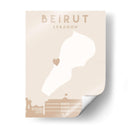 Beirut - Mapas del corazón de la ciudad 11 - Emiliano Deificus | Cuadro decorativo de Canvas Lab