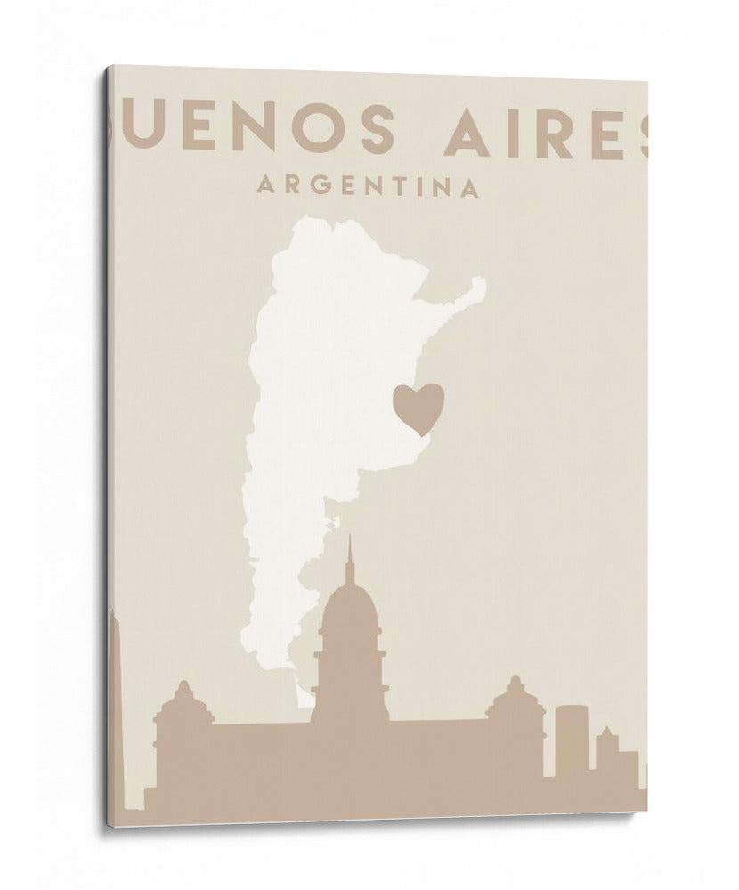 Buenos Aires - Mapas del corazón de la ciudad 17 - Emiliano Deificus | Cuadro decorativo de Canvas Lab
