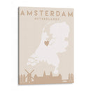Amsterdam - Mapas del corazón de la ciudad 03 - Emiliano Deificus | Cuadro decorativo de Canvas Lab