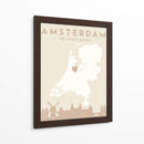 Amsterdam - Mapas del corazón de la ciudad 03 - Emiliano Deificus | Cuadro decorativo de Canvas Lab