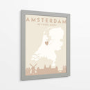 Amsterdam - Mapas del corazón de la ciudad 03 - Emiliano Deificus | Cuadro decorativo de Canvas Lab