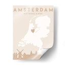 Amsterdam - Mapas del corazón de la ciudad 03 - Emiliano Deificus | Cuadro decorativo de Canvas Lab